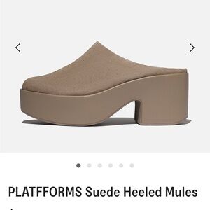 Fitflop Suede Heeled Mules - Tan